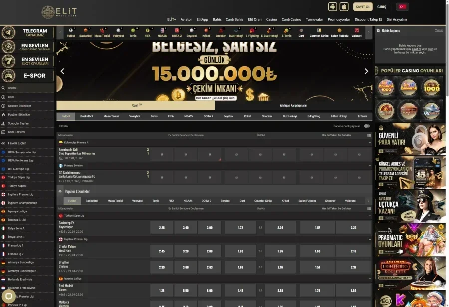Elit Casino ekran görüntüsü